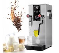 Espumador de leche comercial de 12 l con pantalla LED, vaporizador de agua, ajuste de temperatura de 1 a 12 horas, acero inoxidable resistente, plateado.