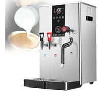 Espumador de leche comercial, sistema automático de doble caldera con espumador integrado, caldera de vapor, bandeja de goteo extraíble y boquilla de 360° para tiendas de café y bebidas