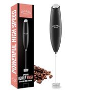 Espumador de leche con batidor doble, batidora de mano eléctrica inalámbrica, mezclador de bebidas, máquina de espuma a pilas para café, capuchino, proteínas y batidos, matcha