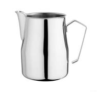 Espumador de leche de acero inoxidable ergonómico - Boquilla precisa para café latte art & para cappuccino - Jarra inoxidable 350 ml plata