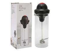 Espumador de leche de mano eléctrico con pilas, fabricante de espuma rápida, mezclador multiusos de vidrio resistente al calor para café, crema de huevo, batido de proteínas,