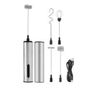 Espumador de leche de mano, mezclador de bebidas, de acero inoxidable, de velocidades, silencioso, recargable, para chocolate, té, hogar, bar, cocina, cafetería