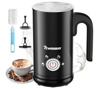 NWOUIIAY Espumador de Leche 4 en 1 Espumador Leche Eléctrico 600W 300ML Control de Temperatura Inteligente Espuma Caliente y Fría Calentador para Cappuccino, Chocolate caliente, Latte