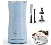Espumador de Leche Eléctrico 4 en 1, Morpilot Calentador de Leche para Espuma Fría/Caliente, Ideal para Cappuccino, Latte y Leche Caliente, 240ml, Azul