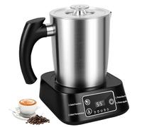 Espumador de Leche Eléctrico 5 en 1 - 500ml Recipiente de Acero Inoxidable Extraíble y Apto para Lavavajillas, Control de Temperatura, Espuma Caliente y Fría para Cappuccino, Latte y Chocolate