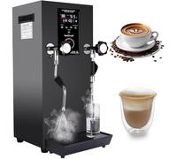 Espumador de leche eléctrico comercial con vapor y pantalla LED. Dispensador de agua caliente multiusos para espresso, café y té con leche.