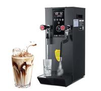 Espumador de leche eléctrico comercial de 3,2 galones, 3000 W, pantalla LED, dispensador de agua caliente para café expreso, leche y té, máquina eléctrica de acero inoxidable para hacer espu