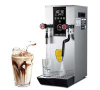 Espumador de leche eléctrico comercial de 3,2 galones, 3000 W, pantalla LED, dispensador de agua caliente para café expreso, leche y té, máquina eléctrica de acero inoxidable para hacer espu