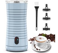 Espumador de Leche Eléctrico, morpilot Calentador Leche Espumador 4 en 1,para Espuma Caliente/Fría, 240ml 400W, Azul