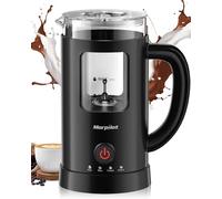 Espumador de leche eléctrico, morpilot espumador de leche caliente y frío 4 en 1, 550 W, 600 ml, diseño de leche, cristal de visualización, apagado automático, fácil de limpiar