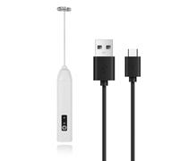 Espumador de leche eléctrico recargable a mano, espumador USB-C de 3 velocidades, mezclador de espuma portátil con batidor de acero inoxidable desmontable para café Matcha Proteína