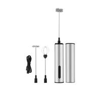 Espumador de leche eléctrico recargable de 3 velocidades, mezclador de espuma de mano para café con leche, capuchino, chocolate caliente, acero inoxidable de grado alimenticio