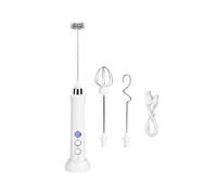 Espumador de Leche EléCtrico USB Espumador de Huevos de 3 Velocidades Batidor de Huevos de Mano Mezclador de Bebidas de Café PráCtico.B