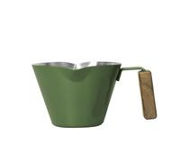 Espumador de leche, jarra de café, 2 tazas medidoras de acero inoxidable, taza de extracción de espresso de doble boca de 100 ml con escala, utensilios de cocina.(Green)