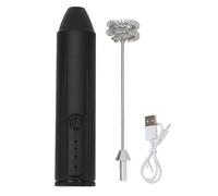 Espumador De Leche Mezclador De Bebidas De Mano Recargable Portátil Inalámbrico, Café, Batido, Batidores para Desayuno En Casa, Oficina, Camping Al Aire Libre (Negra)