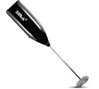 Espumador de leche, mezclador de café y capuchino, fabricante automático de espuma de leche, huevo espumador de leche y batidor de batido (negro)