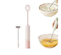 Espumador de leche recargable de mano, mezclador eléctrico portátil para café, matcha y batidos de proteínas, varita espumadora de café 2025 con 2 batidores desmontables de acero inoxidable (rosa)