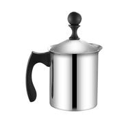 Espumador de mano de acero inoxidable, máquina de espuma de leche cremosa, jarra de espumador de leche manual | Fabricante manual de espuma de leche | Jarra espumadora de leche de diseño de larga