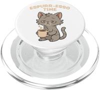 ESPURR-ESO Time Coffee Cat Cansed Funny Gats Diseño PopSockets PopGrip para MagSafe