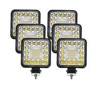 ESPYN Antiniebla Barra De Luz LED De 96 W Foco De Trabajo De 12 V 24 V para Coche para Jeep Camión Barco Tractor ATV Todoterreno 4x4(6Piece Square 96W)