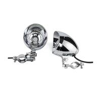 ESPYN Faros Moto 1 Juego Luces Antiniebla LED Cromadas Para Motocicleta Con Abrazadera Soporte Montaje Tubo Barra Protectora Jaula Antivuelco