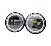 ESPYN Faros Moto 2 Piezas 4.5 Pulgadas Motocicleta Led Luz Antiniebla DRL 30W Redondo Impermeable 1/2 Lámpara Paso Auxiliar Motocicletas(Negro)