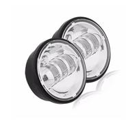 ESPYN Faros Moto Para Electra Para Glide Para Bad Para Boy 4-1/2 "motocicleta LED Luz Antiniebla Auxiliar Que Pasa Con Accesorios Cubo Carcasa 4,5"(Chrome lights)