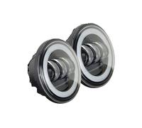 ESPYN Faros Moto Para Electra Para Glide Para Bad Para Boy 4-1/2 "motocicleta LED Luz Antiniebla Auxiliar Que Pasa Con Accesorios Cubo Carcasa 4,5"(Black halo light)