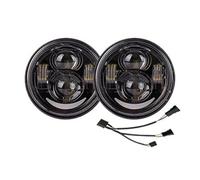 ESPYN Faros Moto Para FXDF Para Dyna Para Fatbob Negro/Cromo Faros Delanteros Motocicleta 4,65 Pulgadas Proyector LED Alto Bajo(With DRL Black H11)