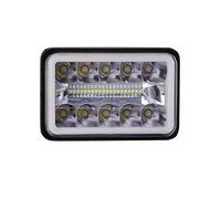 ESPYN Faros Moto Para Jeep Motocicleta Camión H4651 H4652 H4656 4x6 LED Faro Blanco Halo DRL Ámbar H4 Luz Trabajo Del Coche(Chrome 1piece A)