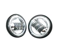 ESPYN Faros Moto Para Touring Para Electra Para Glide 4/1/2" 4.5 Pulgadas LED Luz Paso Antiniebla Auxiliar Con Soporte Montaje Anillo Carcasa Motocicleta(1 pair chrome light)