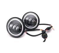 ESPYN Faros Moto Para Touring Para Electra Para Glide 4/1/2" 4.5 Pulgadas LED Luz Paso Antiniebla Auxiliar Con Soporte Montaje Anillo Carcasa Motocicleta(1 pair Black light)