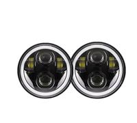 ESPYN Focos Motocicleta Faro LED 5,75 Pulgadas Con Anillo Halo Blanco 80W Y 2 Piezas Para Triumph Para Rocket III 3 Y Thunderbird Accesorios 40W(With Halo Black)