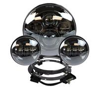 ESPYN Focos Motocicleta Para Road Para King Para Street Para Glide Faros LED 7 Pulgadas Faros Antiniebla Halo 4,5 Pulgadas Anillo Adaptador 7 Pulgadas(Black set)