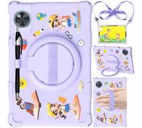 EspZanthic Funda para DOOGEE U11/U11 Pro Tablet 11 Pulgadas 2025 con Soporte para Lápiz, Soporte Giratorio 360°, Correa Mano, Correa para El Hombro y Lápiz, Violeta