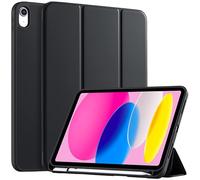 EspZanthic Funda para iPad (A16) 11ª Generación 2025 11 Pulgadas/iPad 10ª Generación 2022, Funda Trasera Transparente Ultrafina con Portalápices, Auto-Sueño/Estela, 8-Negro