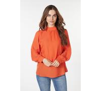 EsQualo Blouse Collar Gathering Red Clay Talla: 36 | Manga Larga Outlet | Mujer | Rojo
