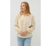 EsQualo Blouse Gathering Changeant Champagne Talla: 44 | Manga Larga Outlet | Mujer | Blanco