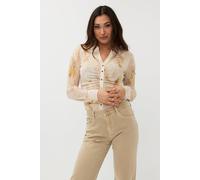EsQualo Blouse Mesh Marble Dream Print Talla: S | Manga Larga Outlet | Mujer