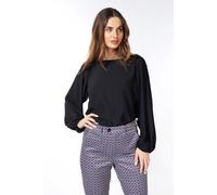 EsQualo Blouse R-neck Structure Black Talla: 36 | Manga Larga Outlet | Mujer | Negro