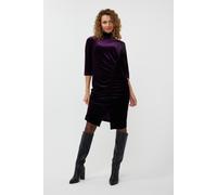 EsQualo Dress Velours Gathering Dark Purple Talla: S | Vestidos Midi Outlet | Mujer | Negro