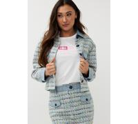 EsQualo Jacket Tweed Jeans Accent Blue Talla: 36 | Cazadoras Cropped Outlet | Mujer | Azul