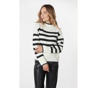 EsQualo Sweater Col Striped Lurex Off White / Black Talla: XL | Sudaderas con Capucha Outlet | Mujer | Blanco
