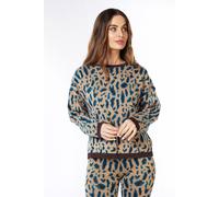 EsQualo Sweater Leopard Jacquard Print Talla: XL | Sudaderas con Capucha Outlet | Mujer