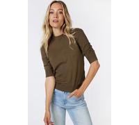 EsQualo Sweater Short Puff Slv Basic Knit Army Green Talla: S | Sudaderas con Capucha Outlet | Mujer | Verde