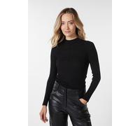 EsQualo Sweater Top Fancy Rib Basic Knit Black Talla: XXL | Sudaderas con Capucha Outlet | Mujer | Negro