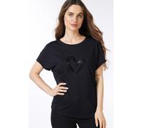 EsQualo T-shirt Modal Turn Up Sleeve Black Talla: S | Pantalones Formales Outlet | Mujer | Negro