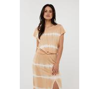 EsQualo Top Cropped Tie Dye Sand Talla: S | Camisetas de Seda Outlet | Mujer | Marrón