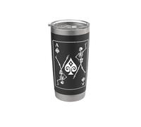 Esqueleto Ace Of Spades Juego de cartas Poker Gambler Gothic Vaso térmico de acero inoxidable de doble pared