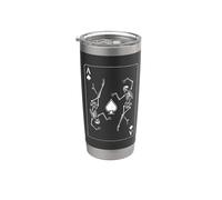 Esqueleto Ace Of Spades Juego de cartas Poker Gambler Gothic Vaso térmico de acero inoxidable de doble pared